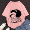 Mafalda Kawaii Graphic Print T-shirt Women Harajuku Aesthetic Pink Tops Y2k Casual Tshirt 2026 Newest Summer Fashion Female T Shirt