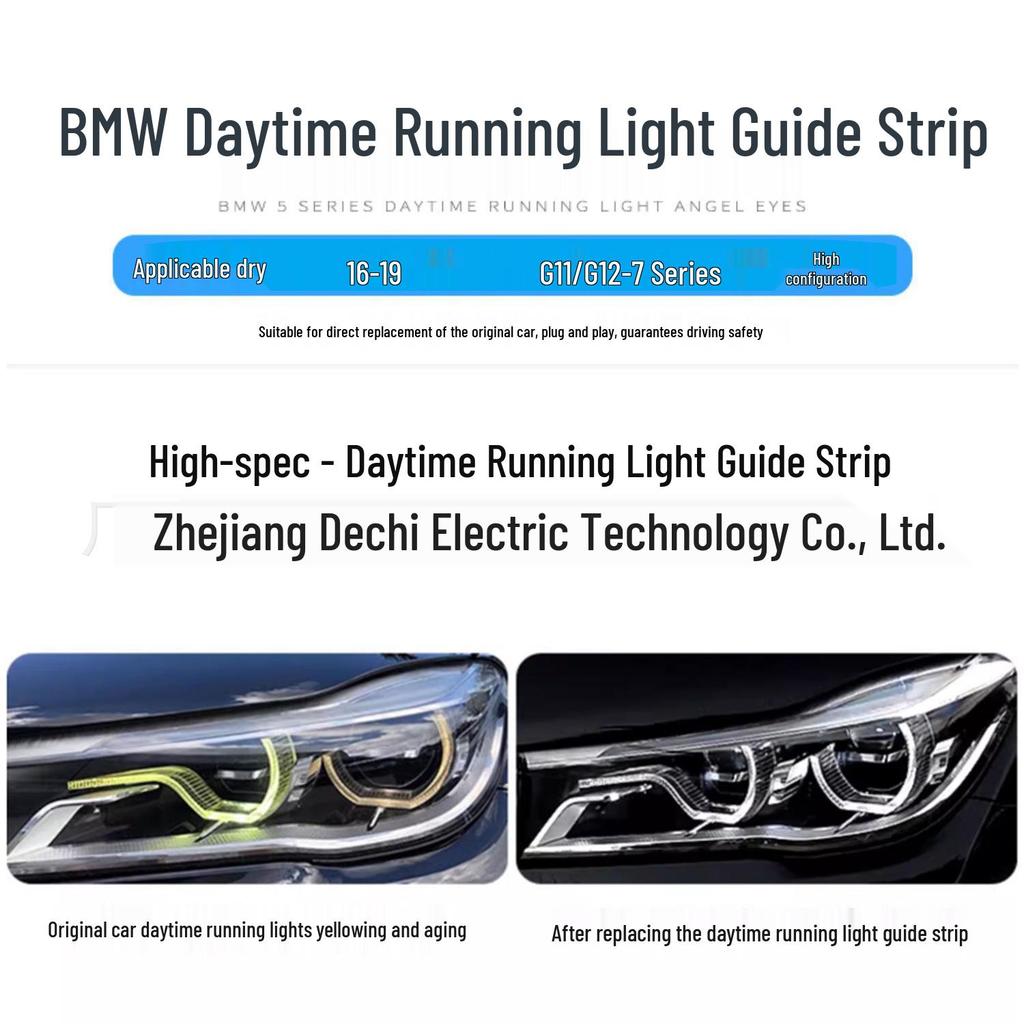 Compatible with BMW 7 Series 16-19 (G11/G12) Daytime Running Light Guide Tube: Resolves Yellowing Halo Issue