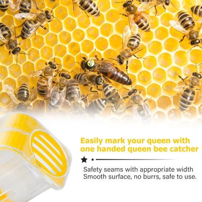 Creative Plastic Queen Bee Marking Catcher Handed Strong Bee Cage with Plunger Plush Beekeeper Tool For Beekeeper Equipment