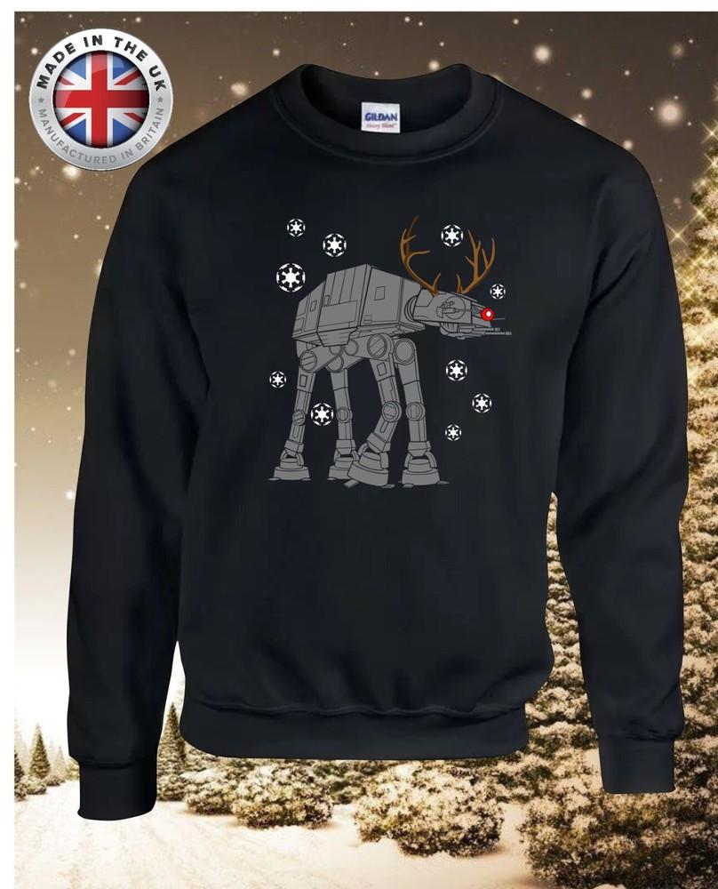 Рождественский джемпер «Звездные войны», свитер рождественский черный «Звездные войны» с оленем AT-AT 4XL