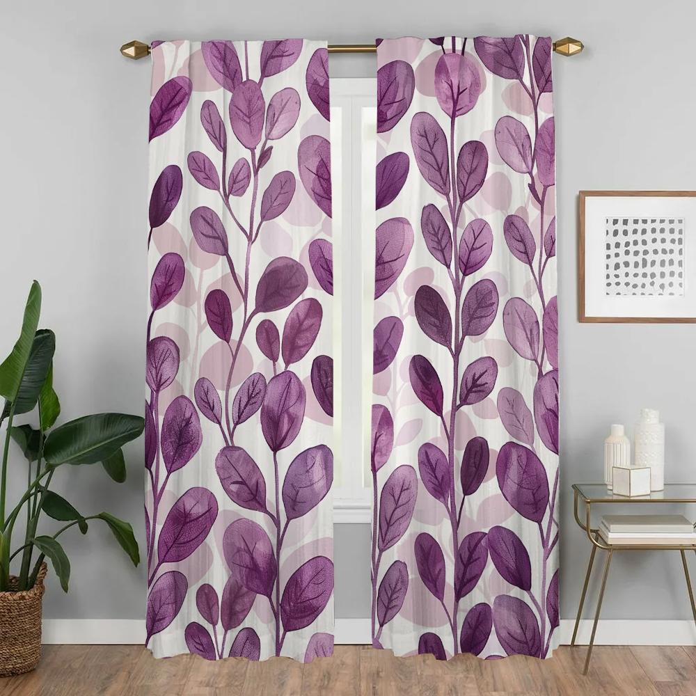 Leaf Blackout Curtains for Camera Window Curtain for Room 2 Panel Shades Partition Home Interior Curtains Halloween Decoration