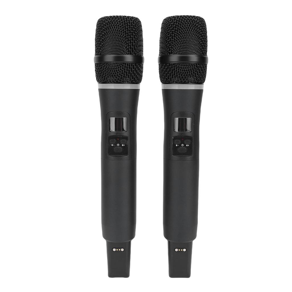 Wireless Microphone System Dual Wireless Mics Rechargeable Receiver Anti Howling Plug and Play for Singing Karaoke