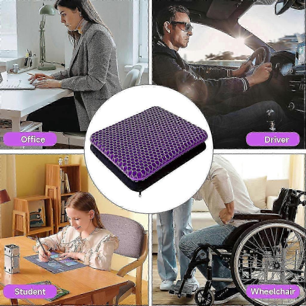 Orthopaedic Gel Seat Cushion for Home & Office Use - Sciatica & Tailbone Pain Relief Honeycomb Coccyx Cushion with Removable Cloth Cover