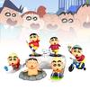 Cute Crayon Shin-chan Pvc Model Set Featuring Shinnosuke In Playful Outdoor Scenes