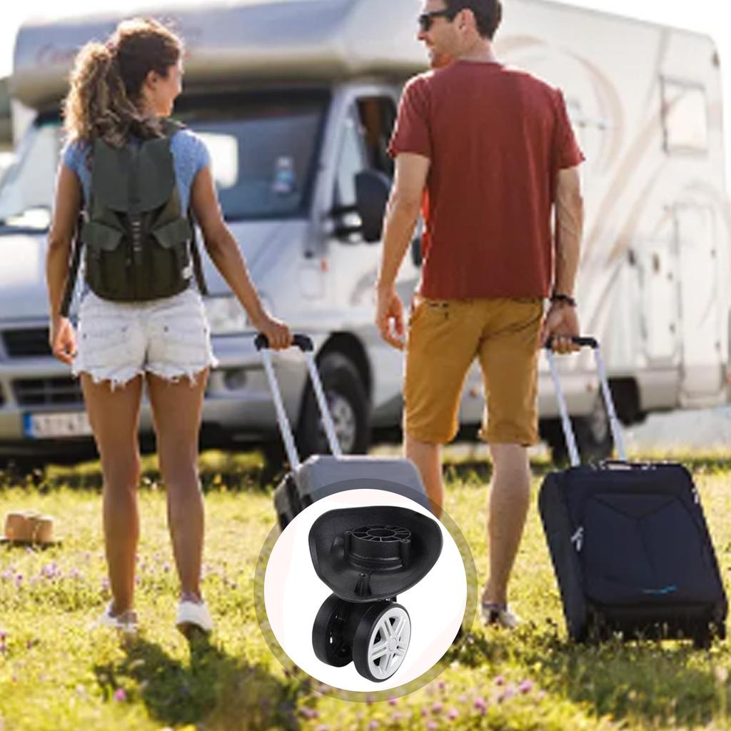 4Pieces Practical Black Casters for Trolley Suitcase Repair with 360 Degree Rotation For Smooth Travel Experience