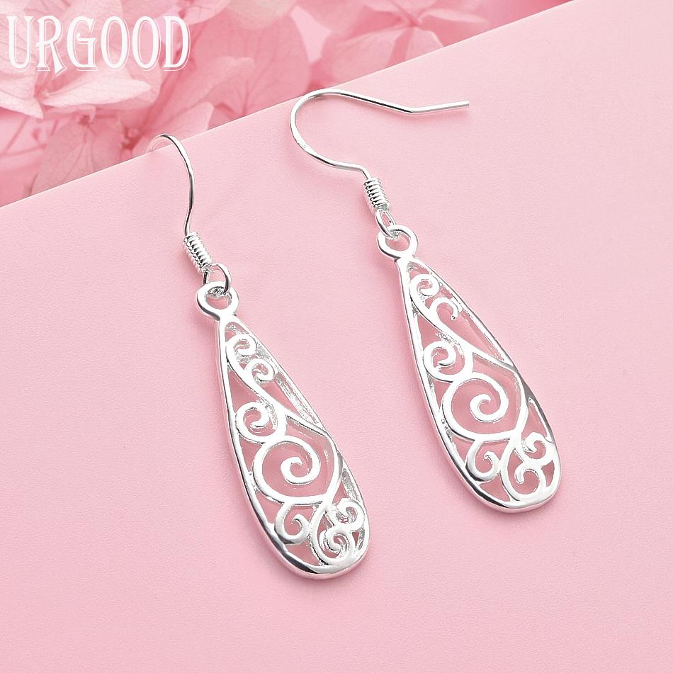 

Свадебные украшения из стерлингового серебра 925 пробы, овальные серьги 2.80*1.00cm