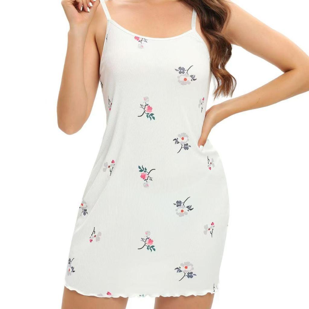 Ekskluzywna Europejska i Amerykańska Stylizacja Damska Koszulka Nocna - Seksowna Piżama z Nadrukiem