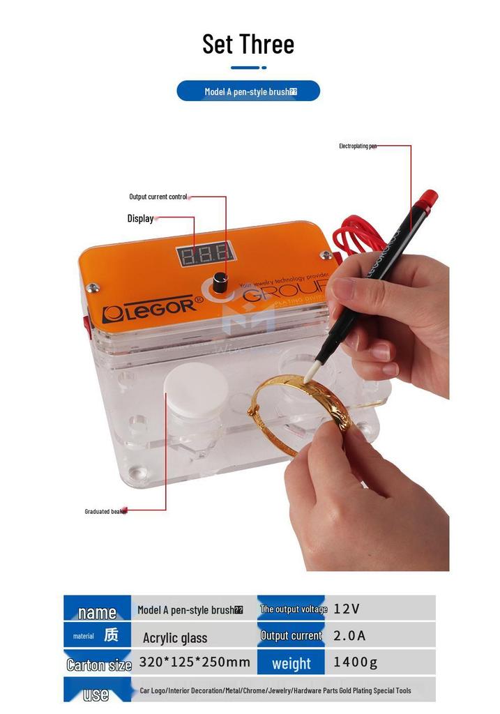 Machine d'Électrodéposition Type Stylo Dorure pour Bijoux et Tâches de Dorure Locale
