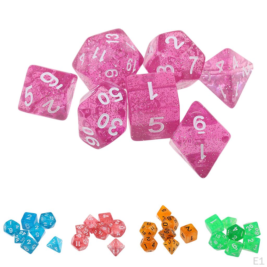 7 Pieces Polyhedral Set D6 D8 D10 D12 D20 Board Games Toy Gift