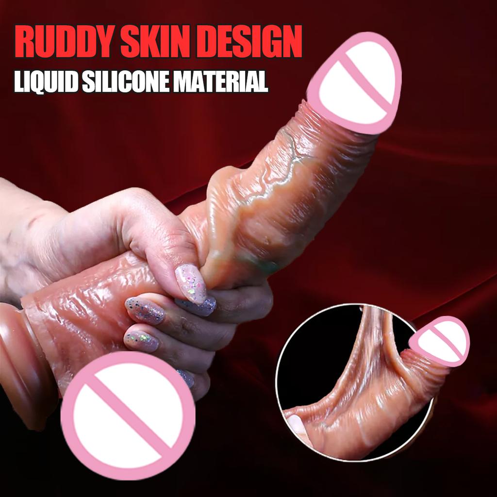 Realistic Dildos Artifical Penis Sliding Foreskin Dildo Anal Vaginal Stimulation Strapon Dildo Man Dick Adult Sex Toys For Woman