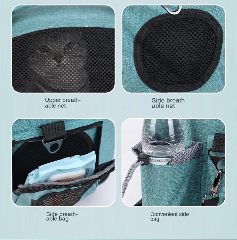 Portable Breathable Mesh Cats Dogs Shoulder Bag Cats Dogs Travel Bag Foldable Pet Carrier For Outdoor Travel Cat Dog Handbag