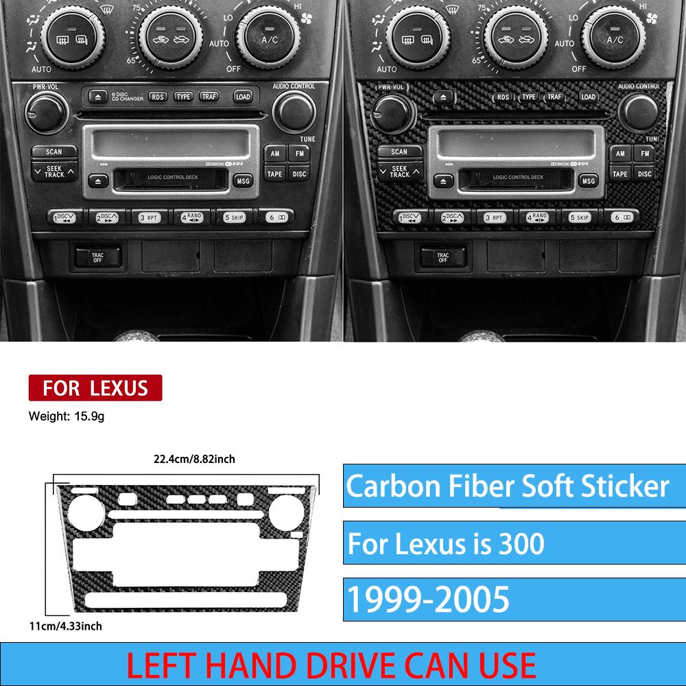 Real Carbon Fiber Car Accessories Gear Shift Set Trim Cover Soft Sticker For Lexus is 300 1999 2000 2001 2002 2003 2004 2005