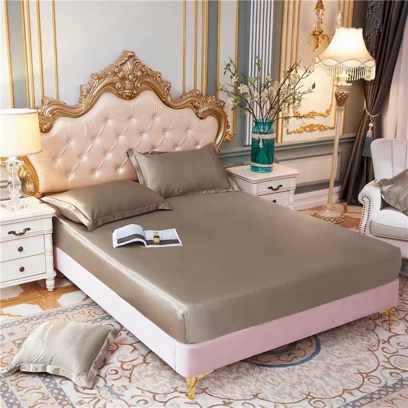 Sateng-rayon-trekklaken High-End ensfarget madrasstrekk Elastisk bånd Sengelaken Tilpasset laken 140x200 160x200