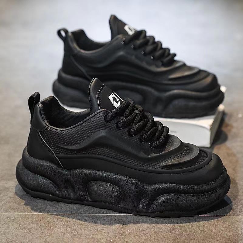 Chunky Sneakers Mens Designer Board Shoes Fashion Casual Microfiber Leather Fabric Breathable Increased Internal Platform Shoes