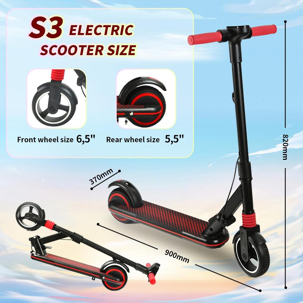 Folding Electric Scooter,Children E Scooter, 350W, Dual Brake, 14km/h Maximum Speed, for Ages 6-12 Years Old