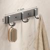 Aluminum Alloy Wall Mounted Hook Rack Strong Adhesive Space Saving Towel Rack Hook Heavy Duty Load Bearing 3-8 Hooks