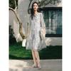 Jiuzi Annacoco 100% Mulberry Silk Floral Double-Layer Dress