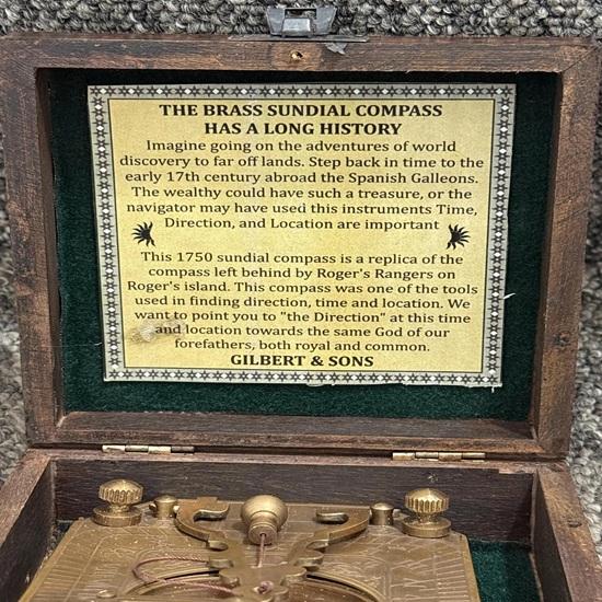 Nautical Sundial Engraved Gilbert Sons London Sundial Compass 2" Brass Uk seller