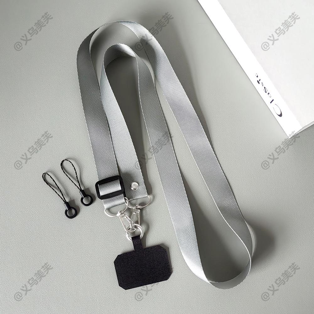Universal Solid Color Adjustable Phone Lanyard - Anti-Lost, Wide Outdoor Shoulder Strap & Hanging Neck Rope