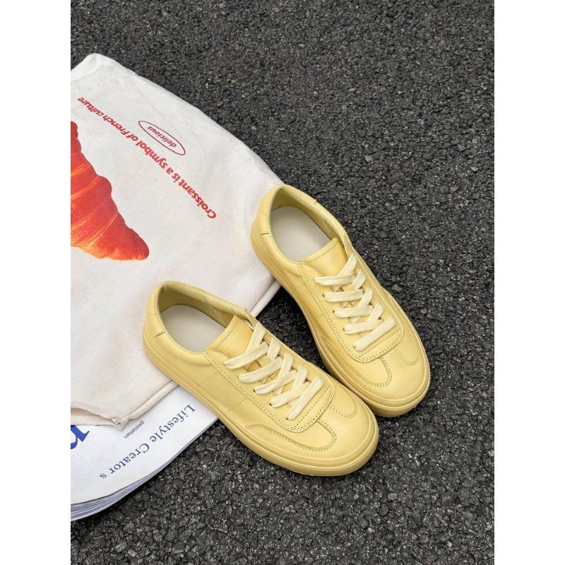 The First Layer of Cowhide Minimalist Leather White Summer Comfortable Breathable Casual Shoes Women's Shoes Flat Baseplate Shoes