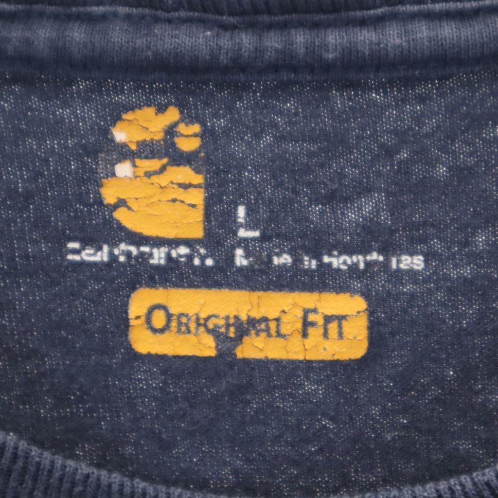 carhartt Tričko s krátkým rukávem L Námořnické modré Jednobarevné Kapsičkové tričko K87 Pánské Použité