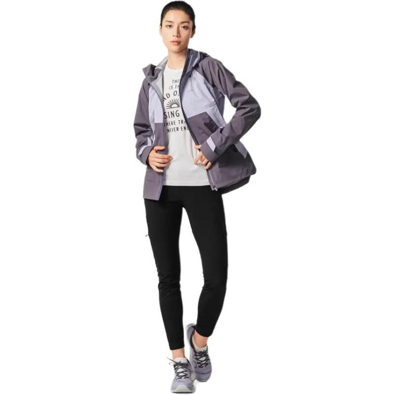 DECATHLON MH500 QUECHUA Colour-blocked Mountain Hiking Waterproof Jacket Women's Pale Purple/Purple