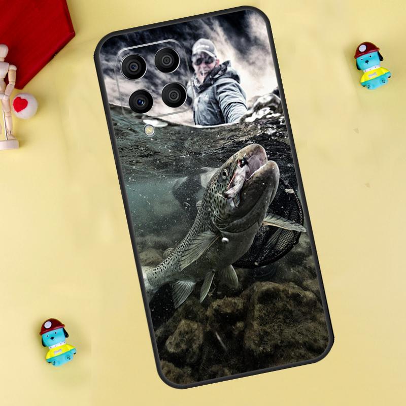 Vintage Trout Fishing Case For Samsung Galaxy M35 M55 M15 M11 M12 M13 M14 M06 M16 M36 M56 M31 M53 M32 M52 M34 M54