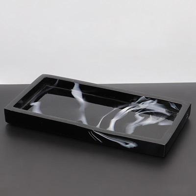 Nordisches Kunstmarmor Harztablett Toiletten-Ablage Waschtisch-Ablage Badezimmer-Tank-Ablage für Seife Handtuch Deko Set Küchen-Tablett Schale