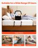 Bed Rail for Elderly, Bedside Assist Rails with PU Handrail, Adjustable Height Pipe Bedside Cane, High-Strength Carbon Steel Bed Bars for Seniors &