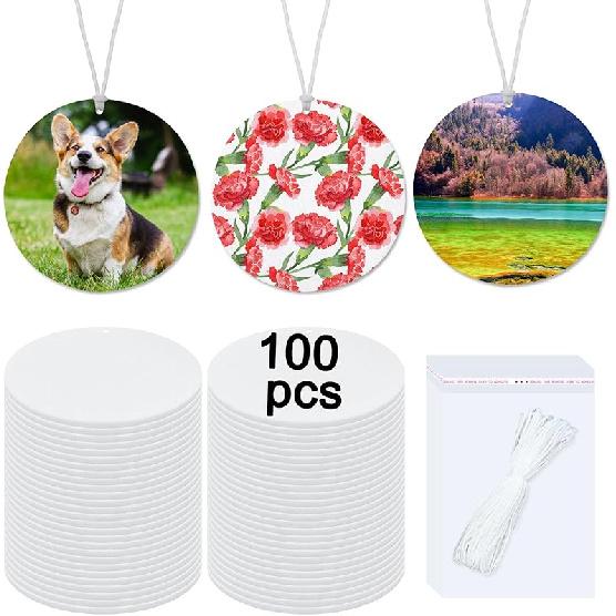 50 Pcs Sublimation Air Fresheners Blanks Sublimation Blanks Products DIY Air Freshener For Car And Home Hanging Decoration Sublimation Car Freshener