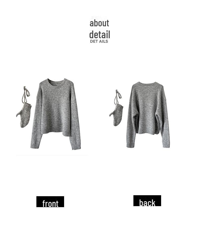 Juzhi 2024 Autumn/Winter Korean Round Neck Knitted Sweater A72