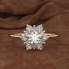 Zhenrong Strass-Schneeflockenring, 18 Karat Roségold-beschichtet, simulierte Diamanten