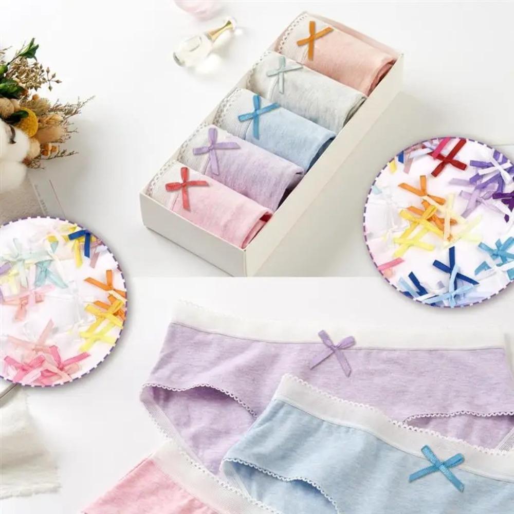 100pcs Mini Ribbon Bows Solid Color Gift Wrapping Bowknot Flowers Bows Ties  DIY Craft Scrapbooking