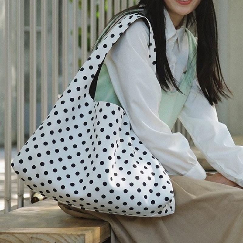 Women's new canvas polka dot shoulder bag messenger bag simple fashion versatile daily commute