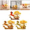 Resin Money Tree Horse Figurine Feng Shui Desktop Ornament for Prosperity and Good Fortune In Any Room