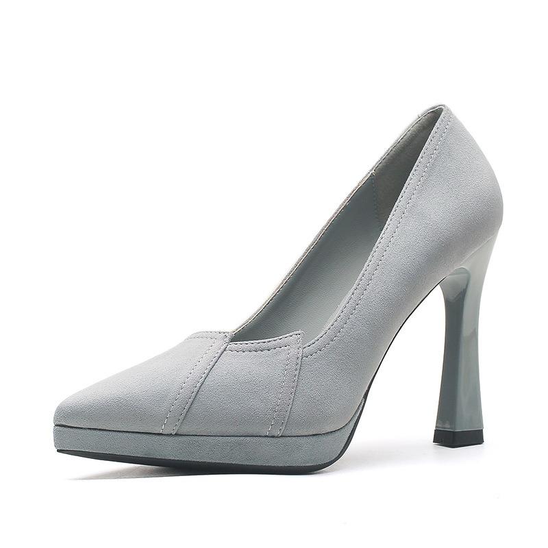 -15 Sexy Suede Waterproof Table Is Not Tired of Feet Single Shoes for Women and Women's Autumn New Pointed Stiletto High Heels