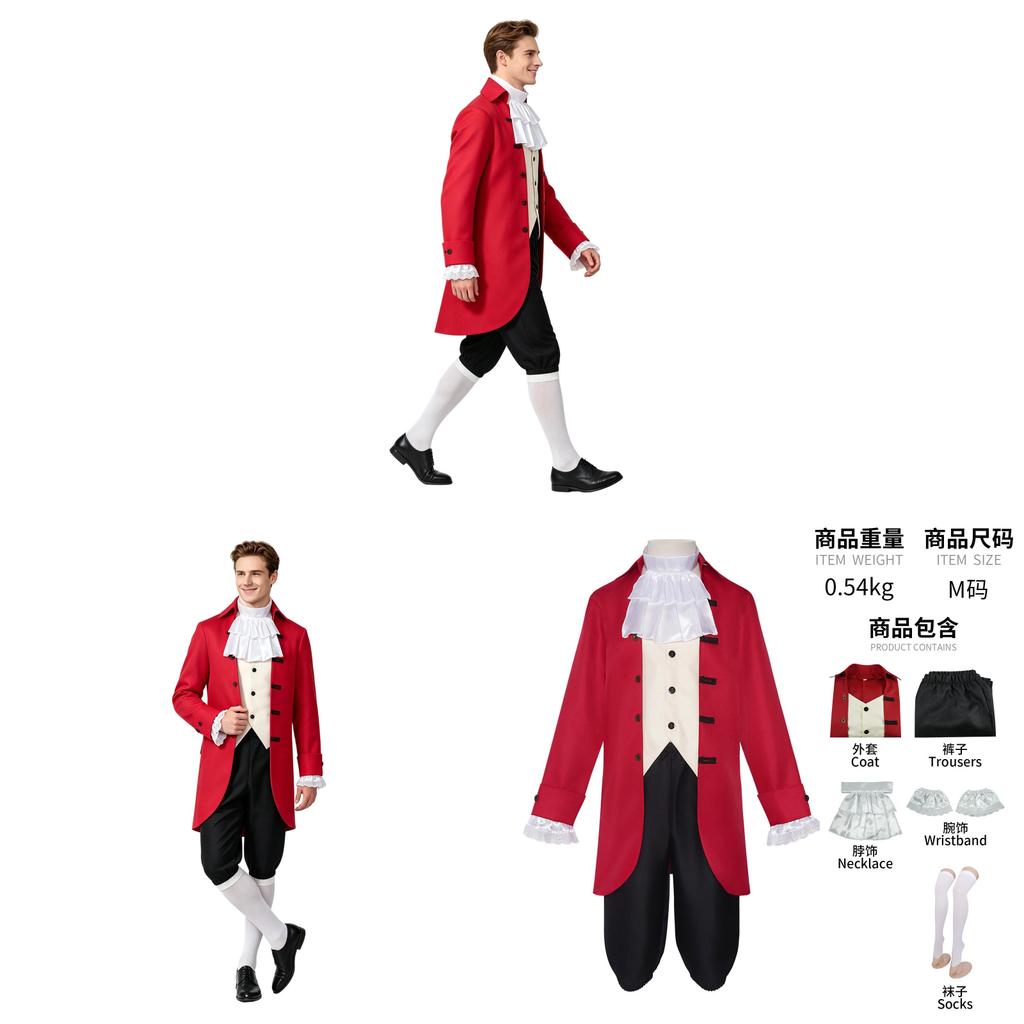 Retro-Kolonial-Themen-Cosplay-Kostüm aus Polyesterstoff für Anime und Bühnenauftritte