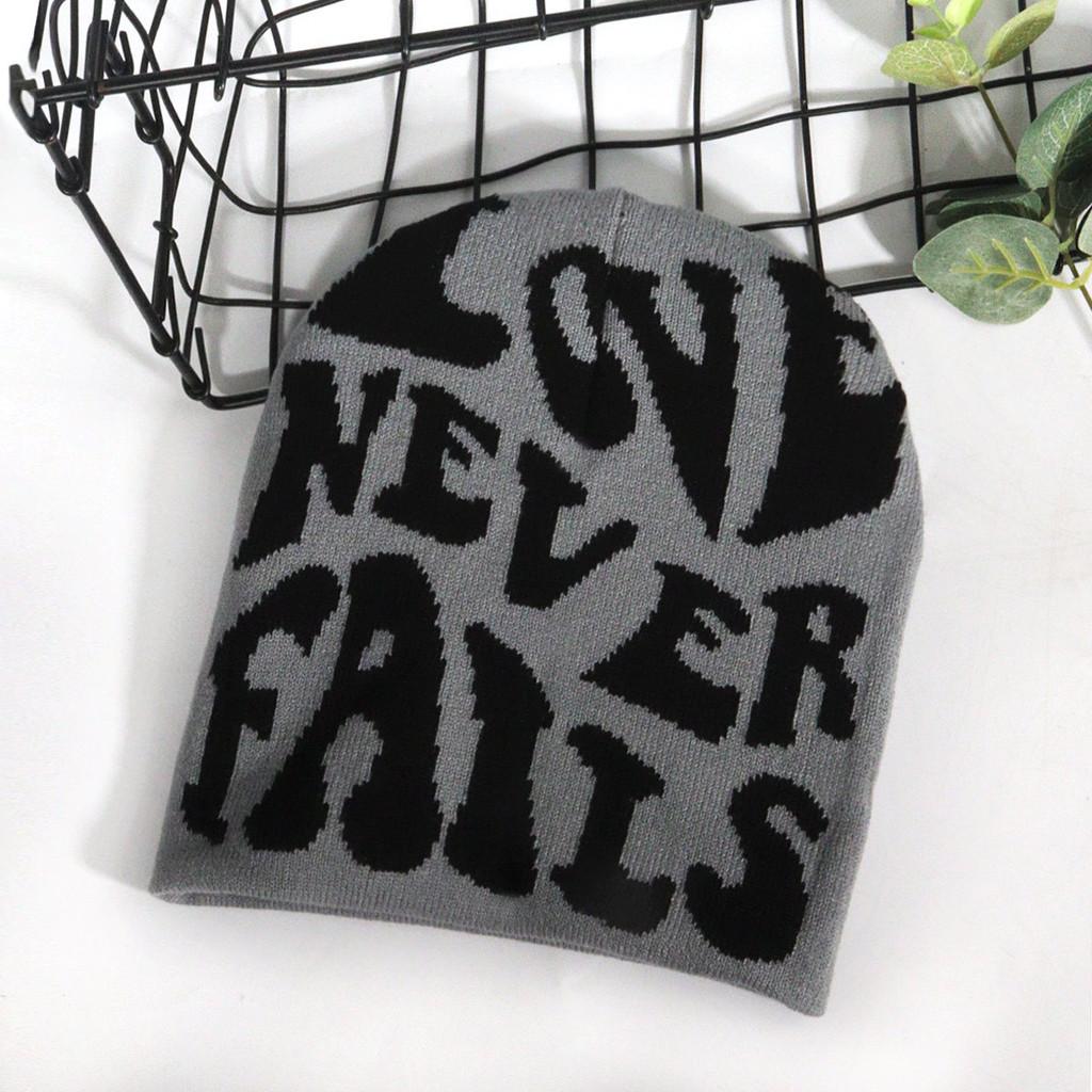 Autumn Fashion Knit Cap With Alphabet Design For Street Style And Cold Weather