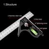 300mm Stainless Steel Angle Ruler,   Engineer Measuring Tool with   Gauge, for Right Angle Slope Length Depth Width Measuring