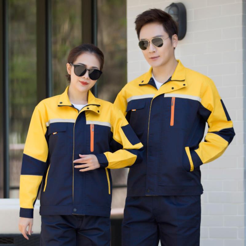 Herr Långärmad Polyester Bomull Arbetsklädesset – Vår/Höst Arbetsskyddsdräkt för Svetsning & Mekaniska Uppgifter