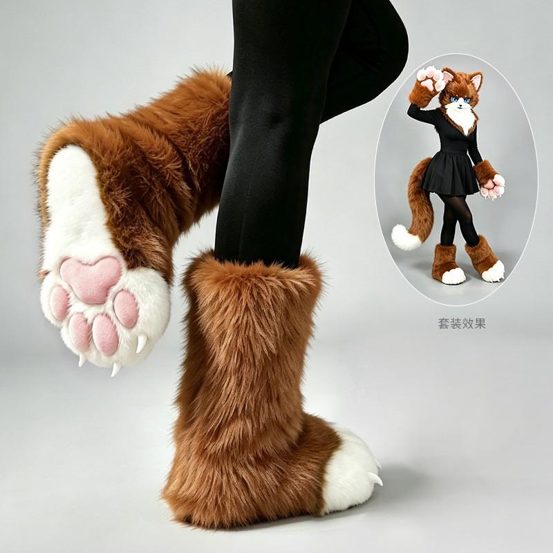 Handmade Fursuit Paw Socks Indoor Cosplay Cat Feet Costume Accessory Furry Fan Convention Wear