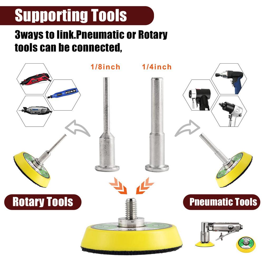240pcs 2inch Sanding Discs Pad Variety Kit for Drill Grinder Rotary Tools Attachment with 1/8"&1/4" Shank Backer Plate