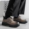 Leather Shoes Men's British Style Platform Casual Derby Shoes Dress Business Premium Wedding Black 4135-W