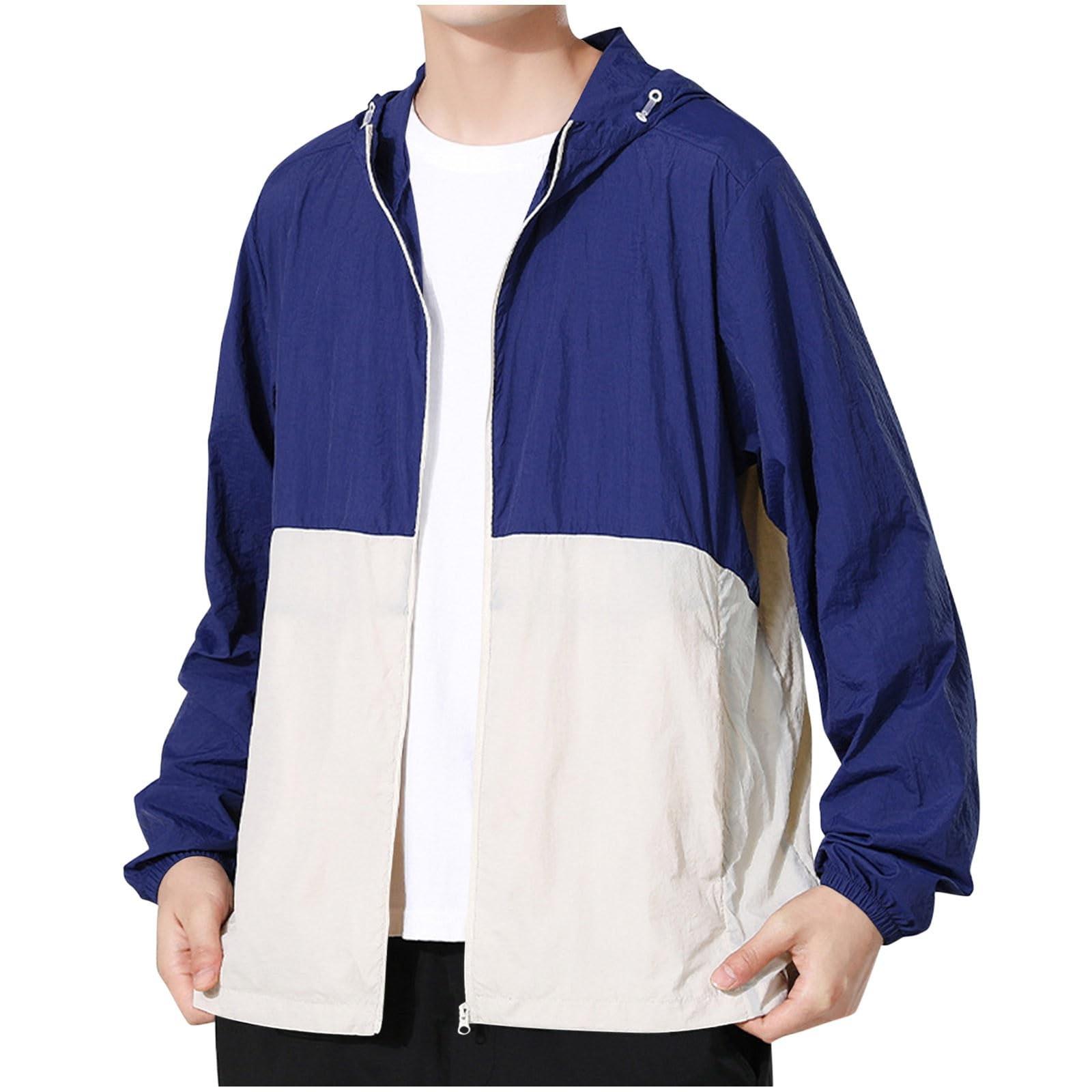 

Мужские рубашки-куртки длинные сухие на молнии худи стильные повседневные спортивные рубашки S синий