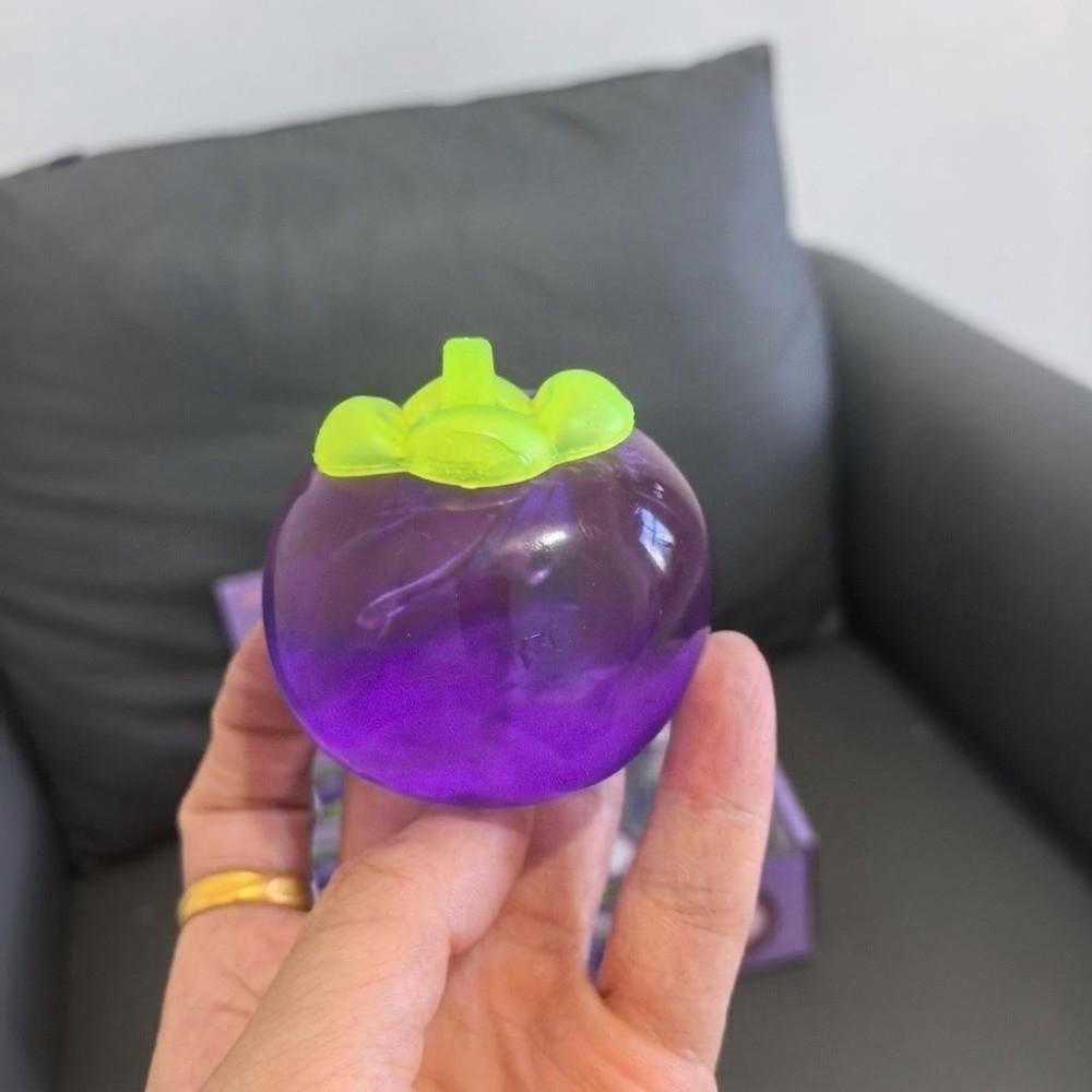 Super Soft Mangosteen Squeeze Toys Anxiety Relief Realistic Fruit Pinch  For Kids Adults
