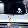 2 Totenkopf-Logo Autoaufkleber, gestaltet mit dem Totenkopf als Designkonzept, geeignet für alle Auto-Dekorationszubehör - Mobiltelefone - Laptops