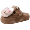 Fashion cute and sweet KT cat fluffy slippers women's autumn and winter 2025 thick-bottomed velvet thermal cotton bag head slippers