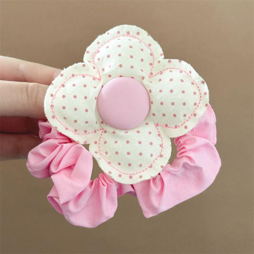 Korean Style Sweet Hair Ring Plaid Polka Dot Hair Tie Cute Bowknot Hair Rope  Daily