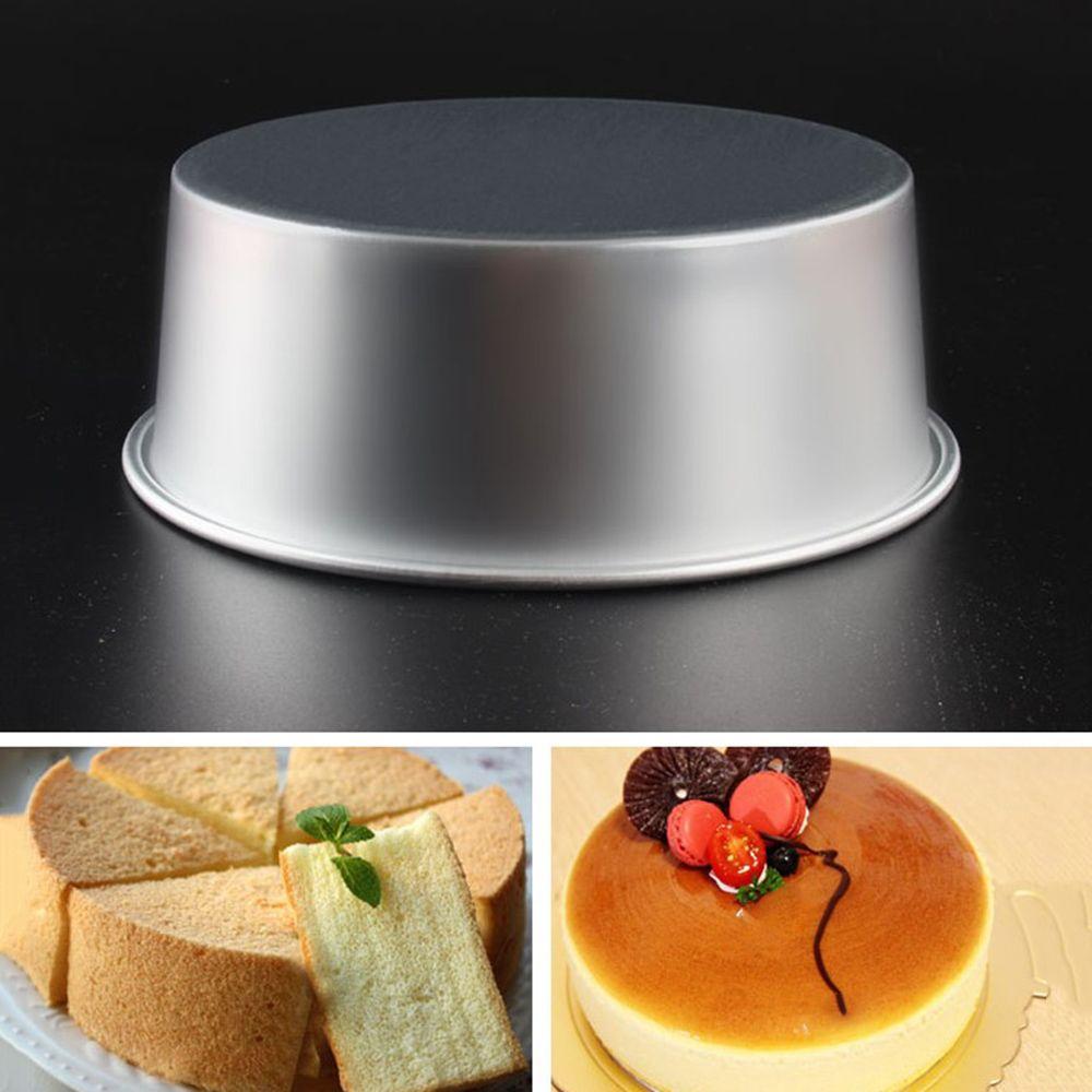 4/6inch Bakeware Round Pattern Dish Fixed Bottom Aluminum Alloy Die Cake Pan Tray Pudding Mold