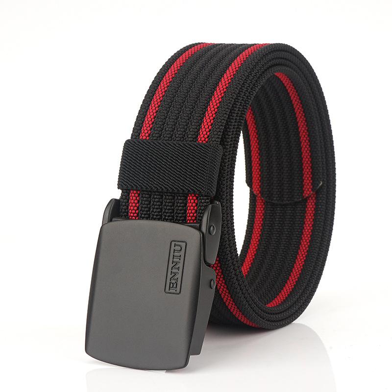 Neuer Pendlergürtel für Herren mit automatischer Schnalle aus Nylon, vielseitiger, dicker Doppelschichtgürtel für die Freizeit im Freien